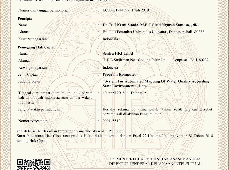 Database: “Multi-year data on environmental monitoring of water and soil resources of Bali Island”