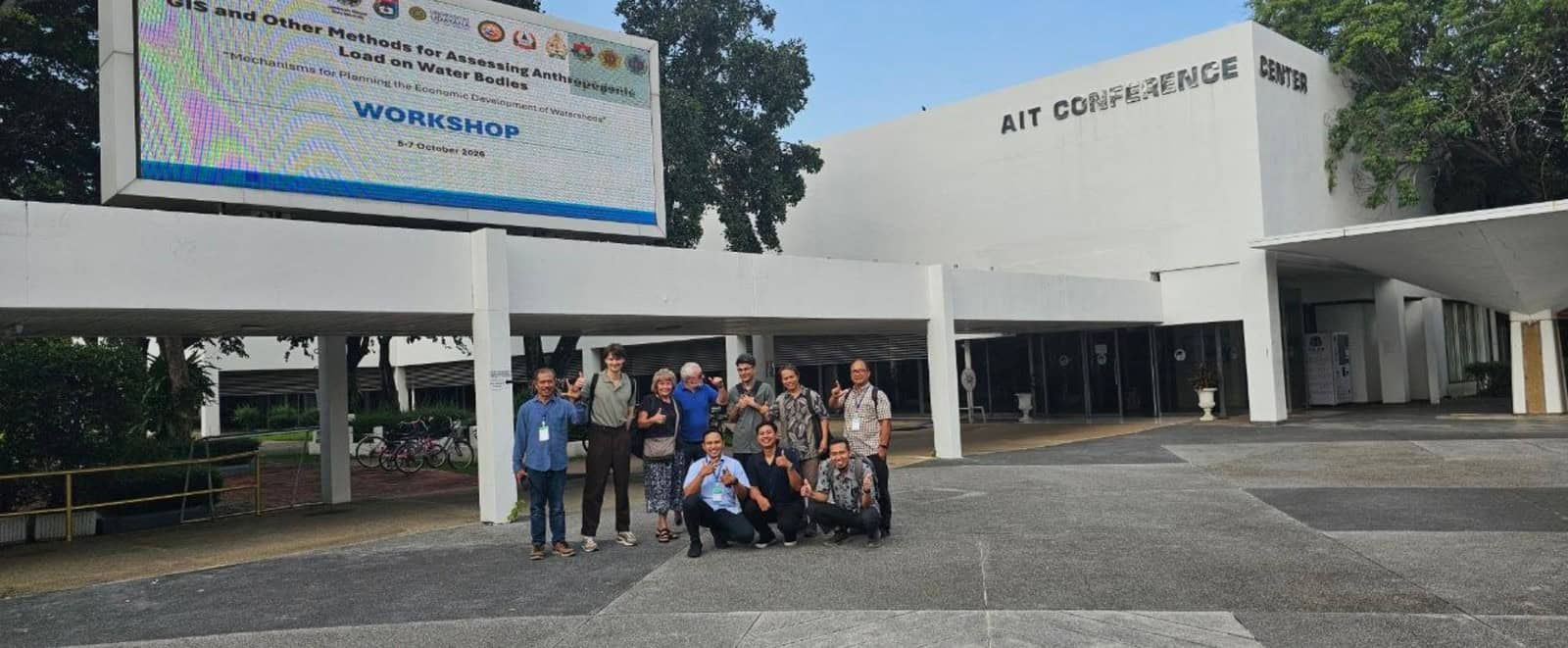 Workshop participants outside the AIT Conference Center in Thailand
